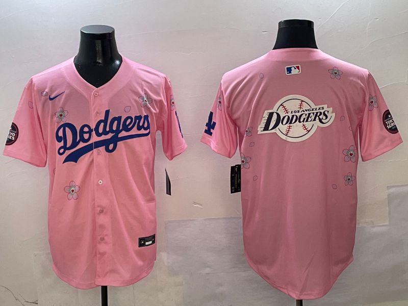 Men Los Angeles Dodgers Blank Pink Sakura Edition 2025 Nike MLB Jersey style 25